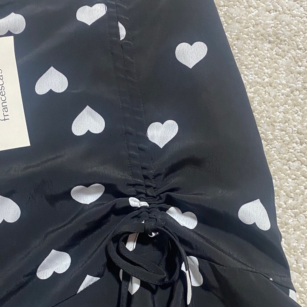Miami Black and White Heart Mini Skirt - Picture 5 of 15